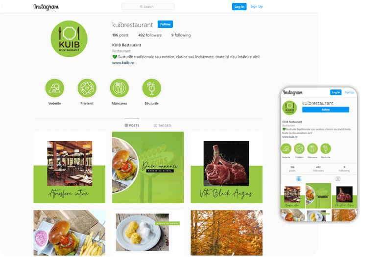 portofoliu instagram kuib restaurant