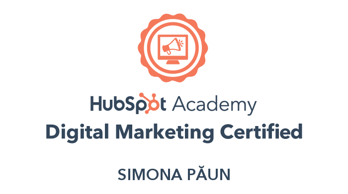 logo hubspot academy digital marketing certified simina păun