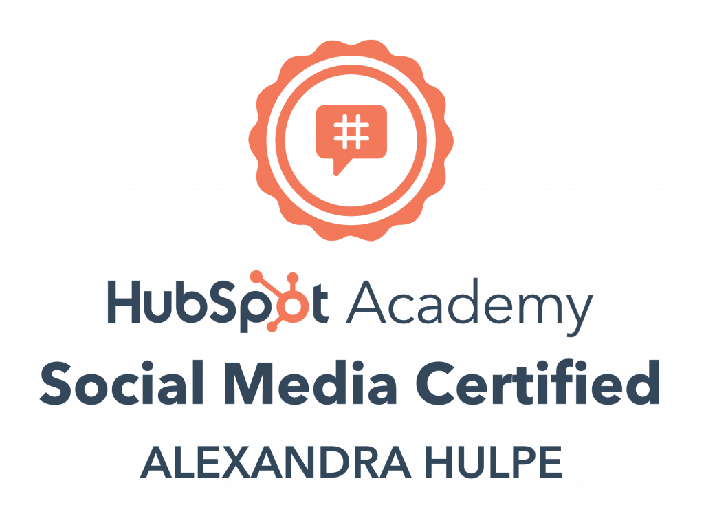logo hubspot academy social media certified alexandra hulpe