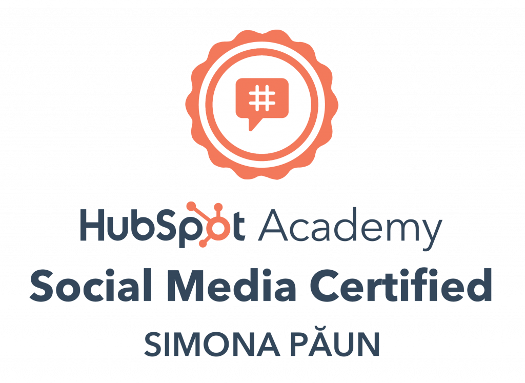 logo hubspot academy social media certified simona păun